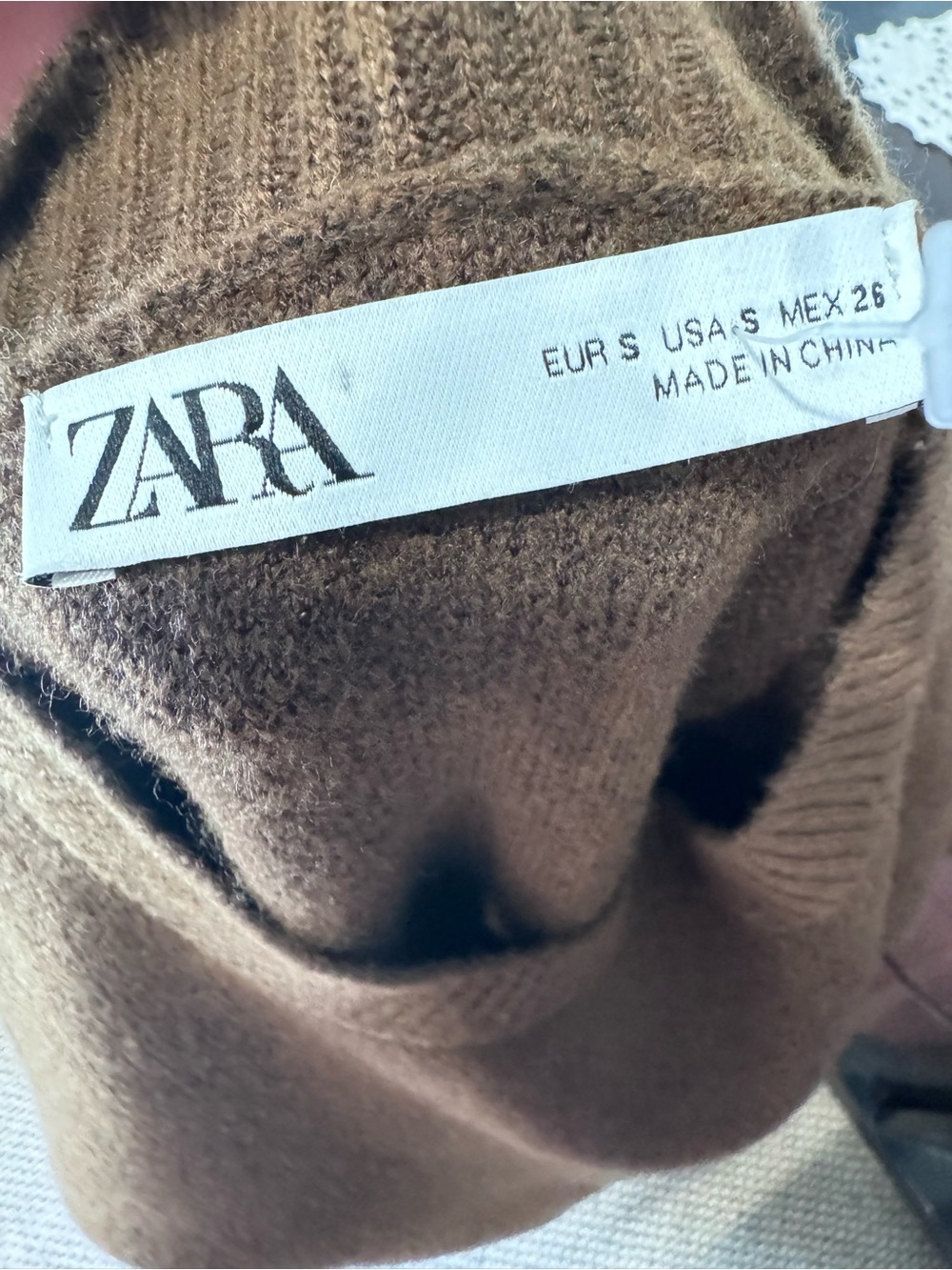 Zara Brown Crewneck Knit Sweater Dress - Picture 7 of 7